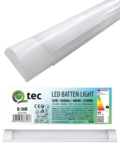 Svietidlo pod linku QTEC Q-36B 45W LED BATTEN LIGHT