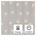 LED vianoč. cencúle, 5 m, vonkajšie aj vnútorné, teplá biela, ovládač, programy, časovač