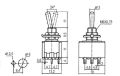 Prepínač páčkový    2pol./9pin  ON-ON  12V