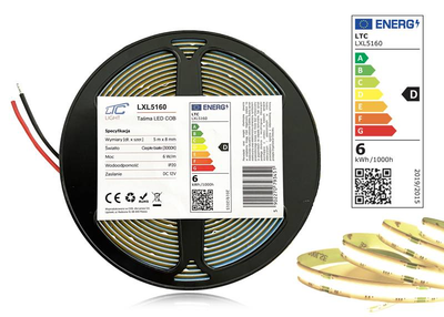 LED pásik 12V IP20 30W biela teplá 5m LTC LXL5160