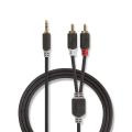Kábel Jack 3,5mm stereo/2x Cinch 0,5m NEDIS CABW22200AT05