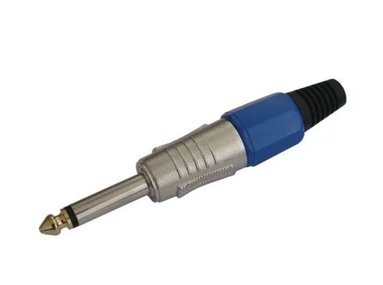 Konektor Jack 6.3 mono kov HQ modrý 2ks