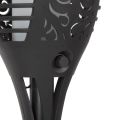 LED solárna lampa imitujúca plamene - čierna - plast - 450 x 100 mm