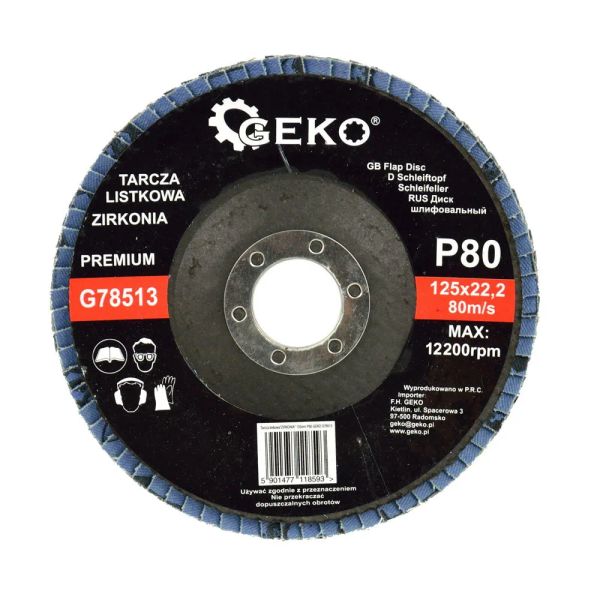 Kotúč lamelový 125mm P80 GEKO G78513