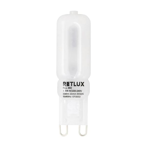 Žiarovka LED G9 3,3W biela teplá RETLUX RLL 460
