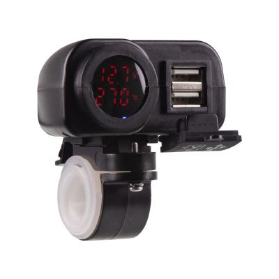 Nabíjačka USB STU 34708 s voltmetrom na motocykel