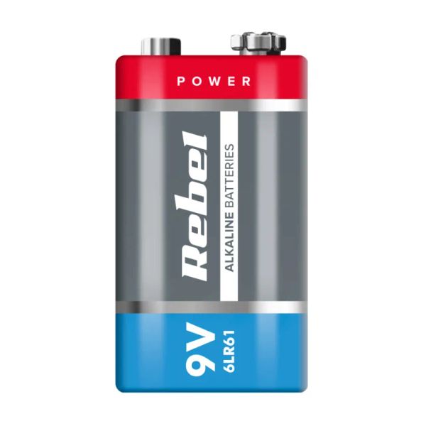 Batéria 9V (6LR61) alkalická REBEL 1ks / shrink BAT0062