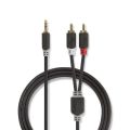 Kábel Jack 3,5mm stereo/2x Cinch 10m NEDIS CABW22200AT100