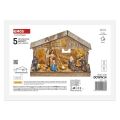 LED vianočný betlehem drevený, 19 cm, 3x AA, vnútorný, teplá biela, časovač