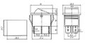 Spínač kolískový 2pol./6pin ON-ON 250V/15A červený