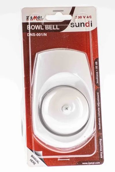Zvonček 230V domový biely Bowl bell DNS-001/N
