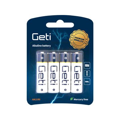Batérie AA (LR6) alkalická GETI 1,5V Blister 4ks