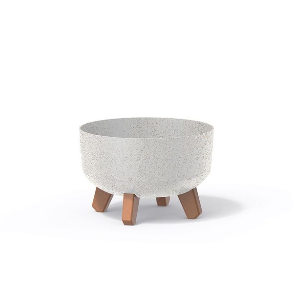 Kvetináč GRACIA LOW ECO WOOD biely 23,5cm