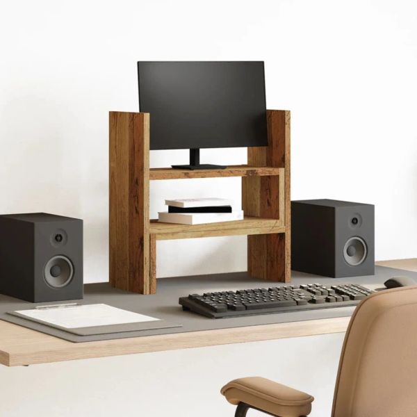 vidaXL Stolový organizér nastav. staré drevo 40x17x41cm kompozit.drevo