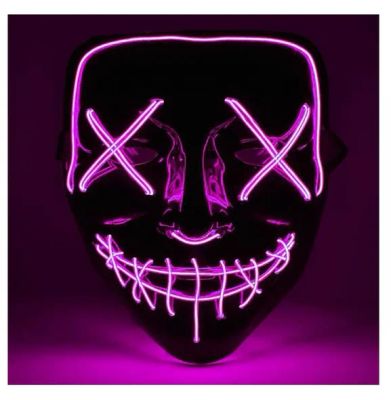 LED svietiaca maska – ružová | 3 režimy svietenia | Halloween, karneval, cosplay
