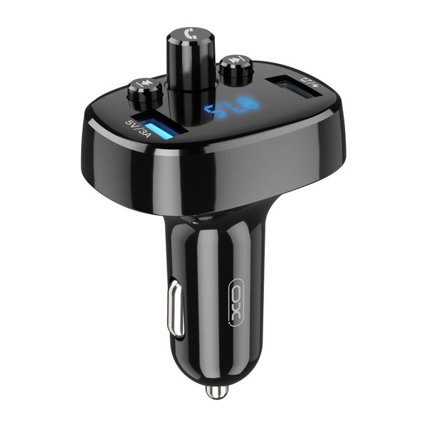 XO vysielač FM BCC02 Bluetooth MP3 autonabíjačka 15W čierna