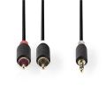 Kábel Jack 3,5mm stereo/2x Cinch 1m NEDIS CABW22200AT10