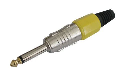 Konektor Jack 6.3 mono kov HQ žltý