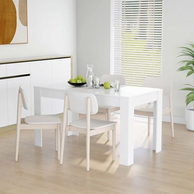 vidaXL Jedálenský stolík biely 140x74,5x76 cm kompozitné drevo