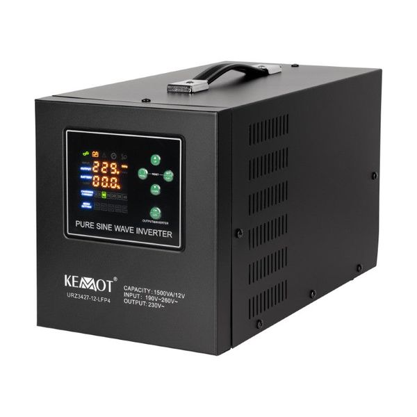 Zdroj záložný KEMOT PROsinus-1500-LFP4 12V 230V 1500VA 1050W Black URZ3427-12-LFP4