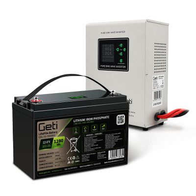 Záložný zdroj GETI GEP701LF sínusový 700 W (1000 VA) + batéria LiFePO4 100 Ah