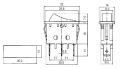 Prepínač kolískový 3pol./3pin (ON)-OFF-(ON) 250V/15A čierny