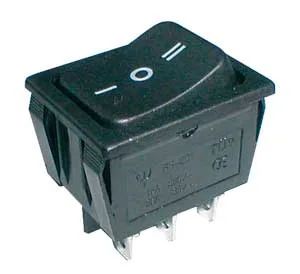 Prepínač kolískový   3pol./6pin  ON-OFF-ON 250V/15A čierny