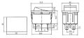 Prepínač kolískový   3pol./6pin  ON-OFF-ON 250V/15A čierny