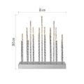 LED svietnik strieborný, 28,5 cm, 3x AA, vnútorný, teplá biela, časovač