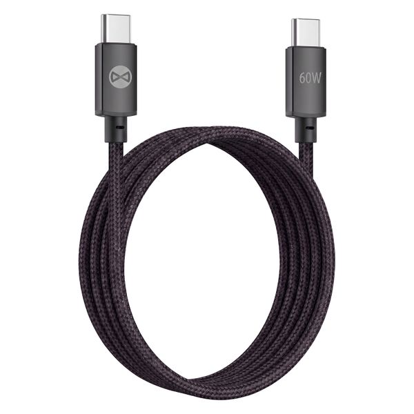 Kábel Forever Vibe USB-C - USB-C 1,0 m 60W tmavosivý