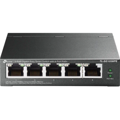 TP-Link TL-SG105MPE, 5portový gigabitový Easy Smart switch so 4 portami PoE+