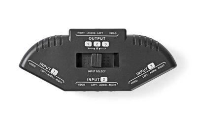Prepínač 3x Cinch/Cinch NEDIS VSWI2403BK