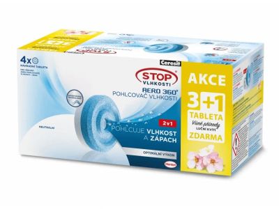 3016423 Ceresit STOP VLHKOSTI AERO 360° náhradné tablety 2v1, 3x neutrálna tableta + 1x lučne kvety