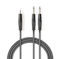 Kábel Jack 3,5mm konektor/2x Jack 6,35mm konektor 5m NEDIS COTH23200GY50