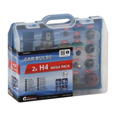Sada autožiaroviek MEGA H4+H4+poistky COMPASS 08519