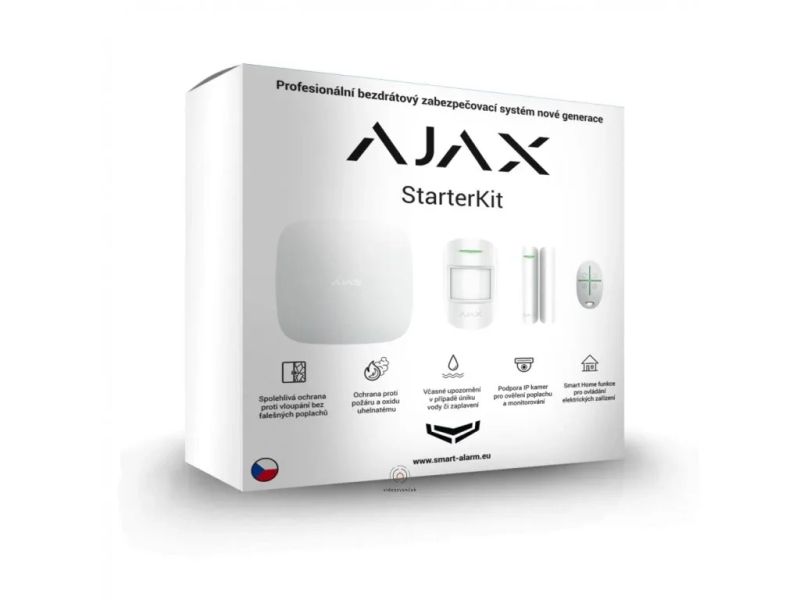 Ajax StarterKit biely – štartovacia sada zabezpečovacieho systému