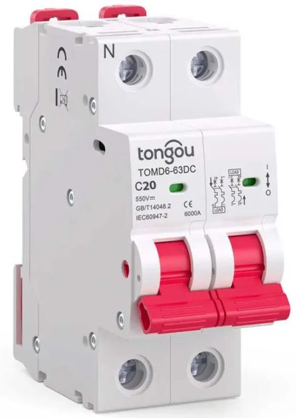 DC istič 32A/C dvojpólový TONGOU TOMD6-63