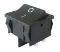 Prepínač kolískový 2pol./4pin ON-OFF 250 V/6 A čierny