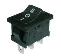 Prepínač kolískový 3pol./3pin ON-OFF-ON 250V/6A čierny