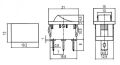Spínač kolískový 2pol./3pin ON-ON 250V/6A čierny