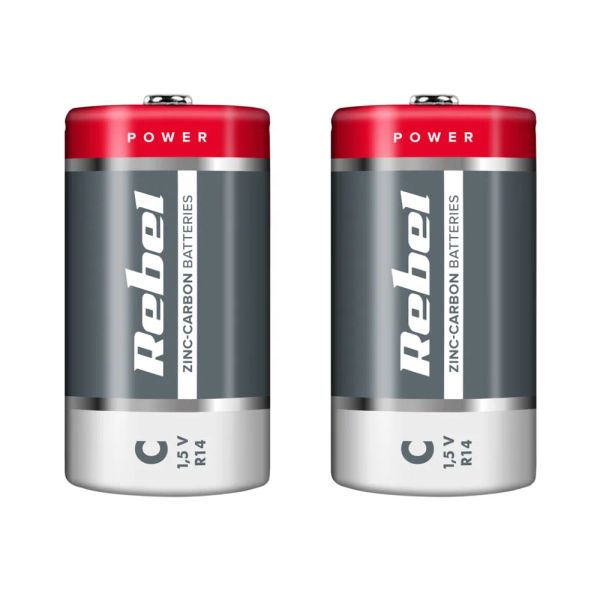Batéria C (R14) Zn-Cl REBEL 2ks / shrink BAT0083