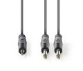 Kábel Jack 3,5mm konektor/2x Jack 6,35mm konektor 3m NEDIS COTH23200GY30