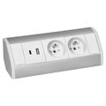 ORNO OR-GM-9039/W-G Zásuvka rohová s USB