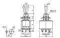 Spínač páčkový 3pol./9pin ON-OFF-ON 12V