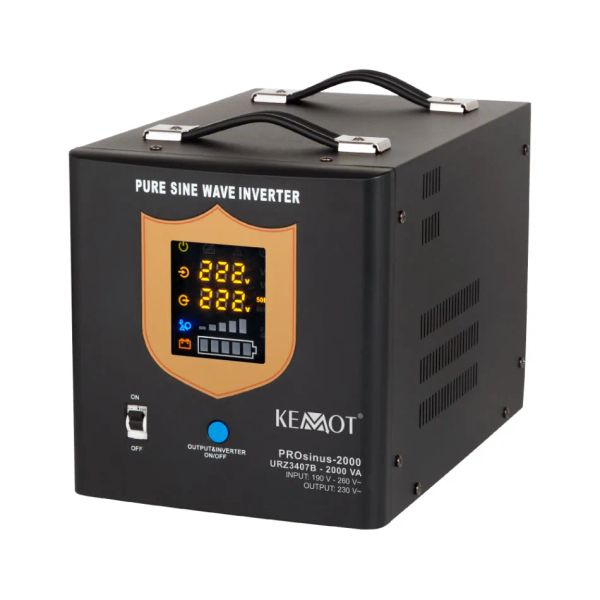 Zdroj záložný KEMOT PROsinus-2000 12V 230V 2000VA 1200W Black
