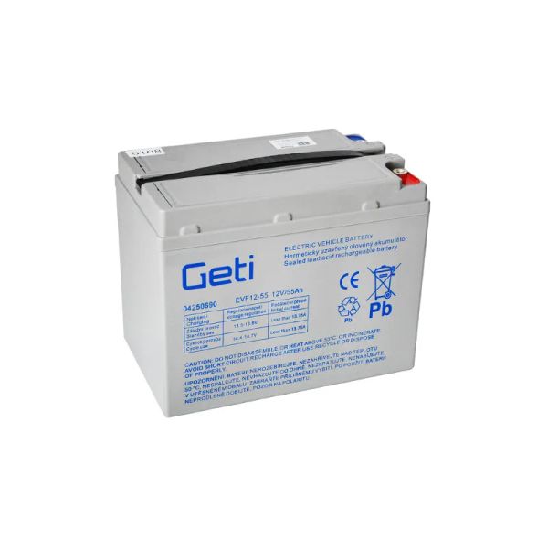 Batéria olovená 12V 55Ah GETI pre elektromotory