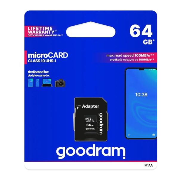 Pamäťová karta GOODRAM microSD 64GB s adaptérom