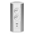ORNO OR-GM-9039/W-G Zásuvka rohová s USB