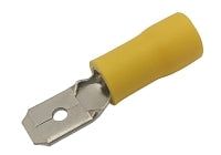 Faston konektor 6,3mm, vodič 4,0-6,0mm žltý
