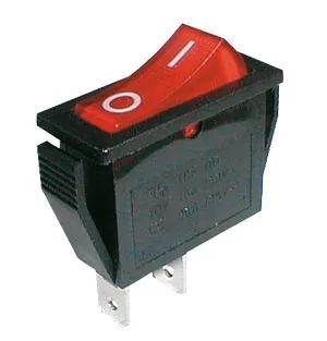 Prepínač kolískový 2pol./2pin ON-OFF 250V/15A červený